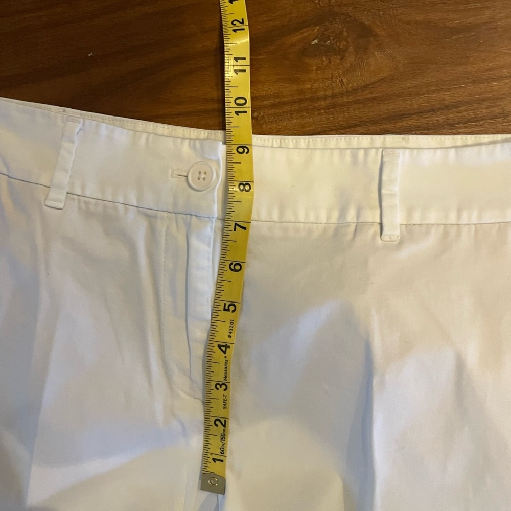 Talbots White Bermuda Shorts with Scalloped Hem - Picture 3 of 5